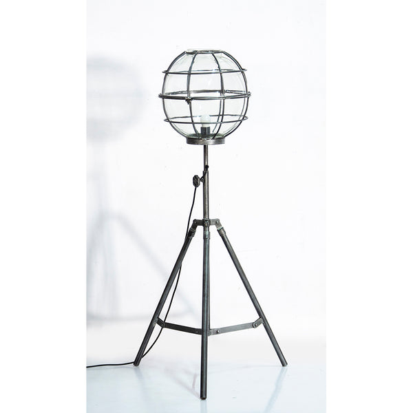Upcycled Floor Lamp With Round Cage