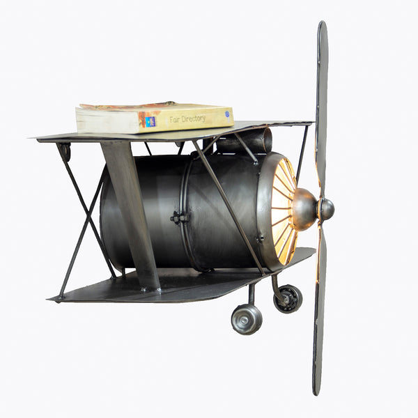 Propelled Biplane Wall Shelf with Light