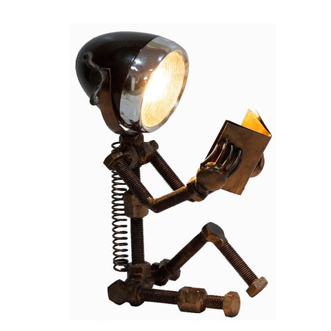 Reclaimed Parts Robot Table Lamp - Book Time