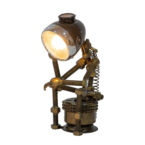 Reclaimed Parts Robot Table Lamp - A Gloomy Day