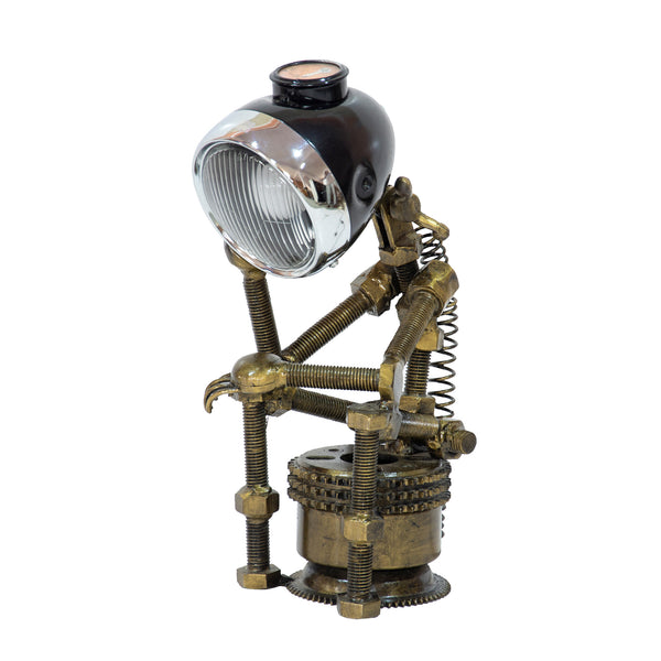 Reclaimed Parts Robot Table Lamp - A Gloomy Day