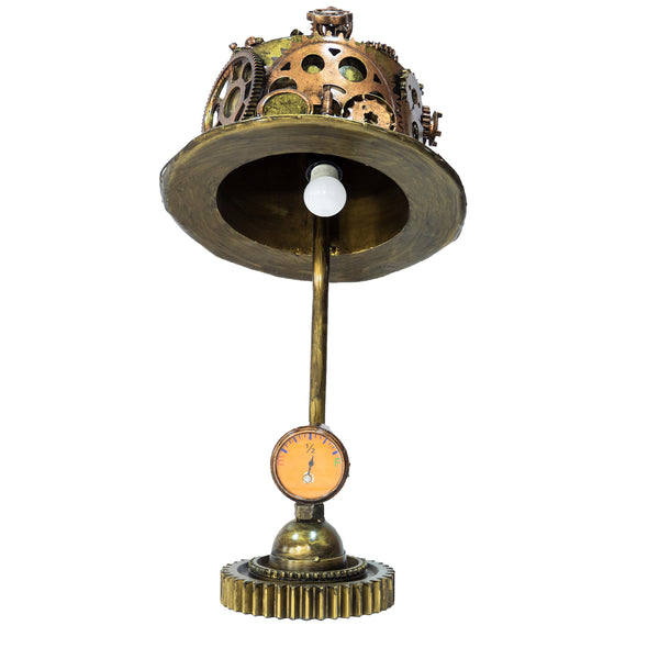 Reclaimed Iron Steampunk Theme Cogs Top Hat Table Lamp