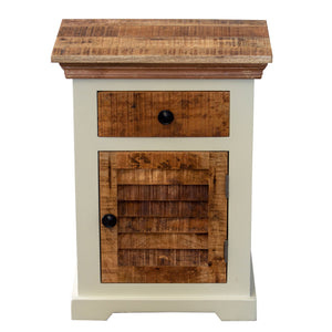 1 Drawer Bedside Table with Louvered Door