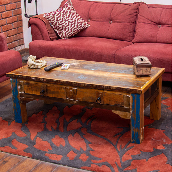 Marine Recycled 4 Drawer Coffee Table