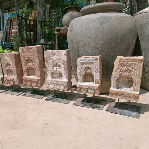 Assorted Antique Temple Stone Candle Stand