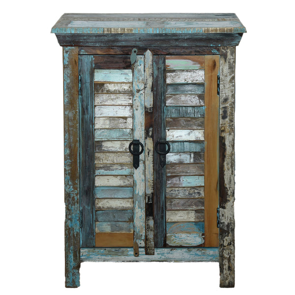 Marine Recycled 2 Louvered Door Cabinet