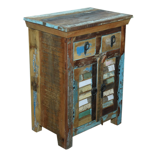 Marine Recycled 2 Drawer 2 Louvered Door Cabinet