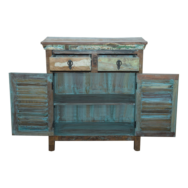 Marine Recycled 2 Drawer 2 Louvered Door Sideboard
