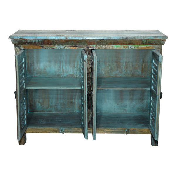 Marine Recycled 4 Louvered Door Sideboard