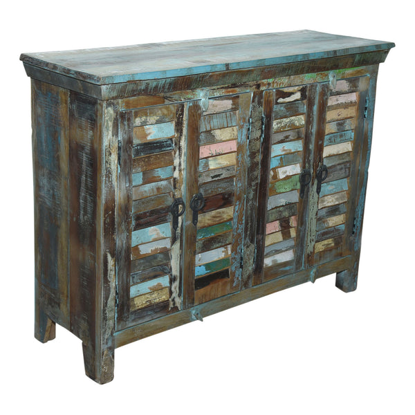 Marine Recycled 4 Louvered Door Sideboard