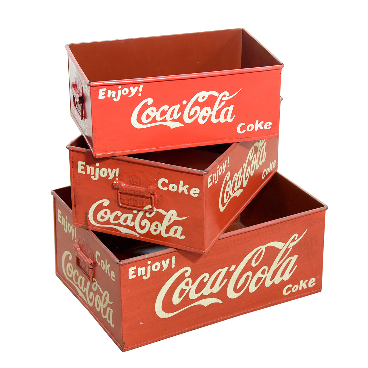 Set of 3 Metal Coca Cola Trays