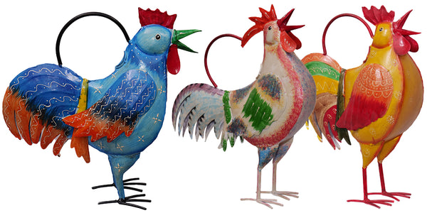 Rooster Iron Watering Can Assorted Colours