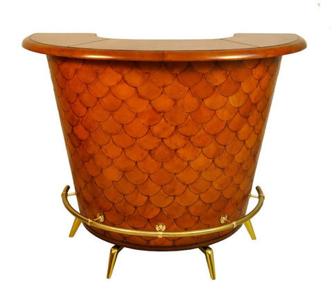 Handcrafted Leather & Brass Rounded Bar