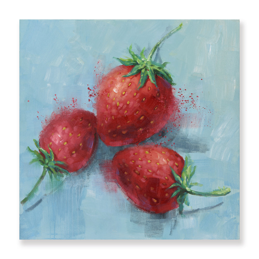 Hand Painted Strawberry Canvas
