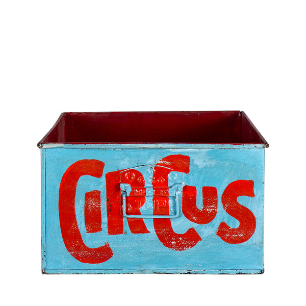 Hand Painted Circus Themed Iron Storage Box
