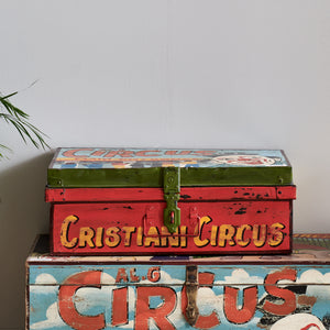 Hand Painted Circus Iron Trunk