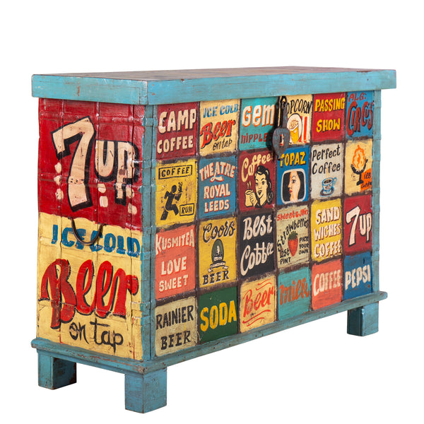 Hand Painted Vintage Ad Narrow Chest