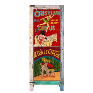 Hand Painted Vintage Circus Ad 1 Door Cabinet