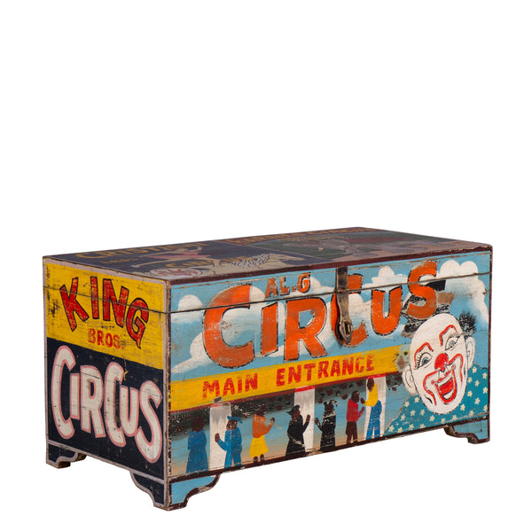 Hand Painted Vintage Circus Storage Chest