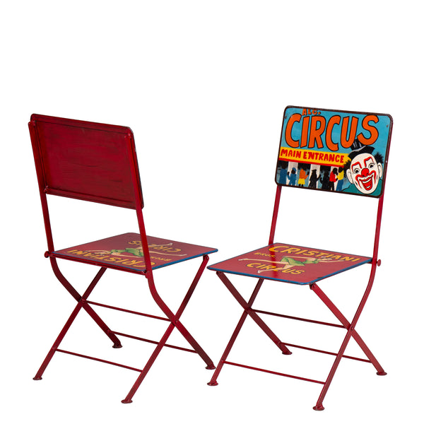 Hand Painted Iron Circus Folding Chair