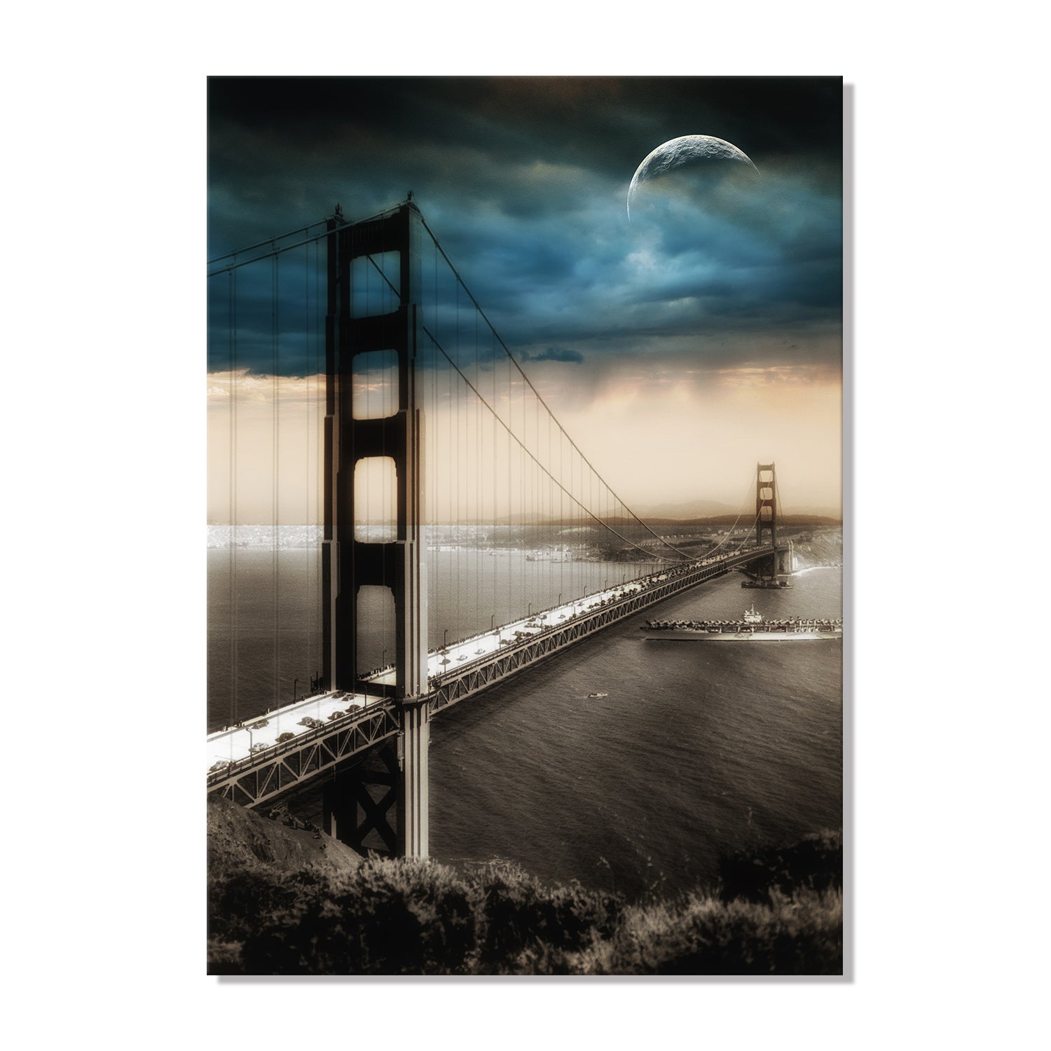Golden Gate Bridge By Night Canvas