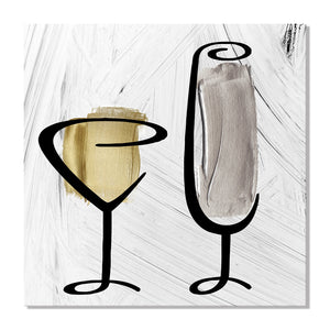Brushstrokes Cocktails Canvas Print